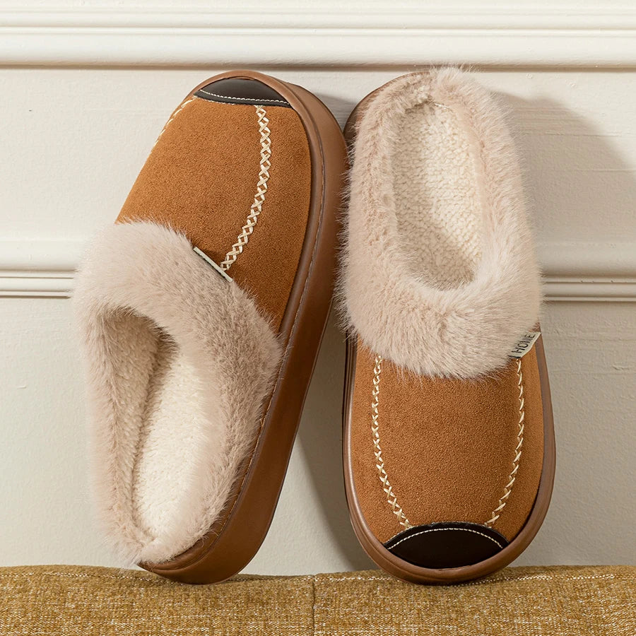 Chaussons d’hiver tendance pour femme, doux, à semelle épaisse, chauds, confortables, respirants, antidérapants, pour l’intérieur et l’extérieur, chaussures d’intérieur décontractées pour couples