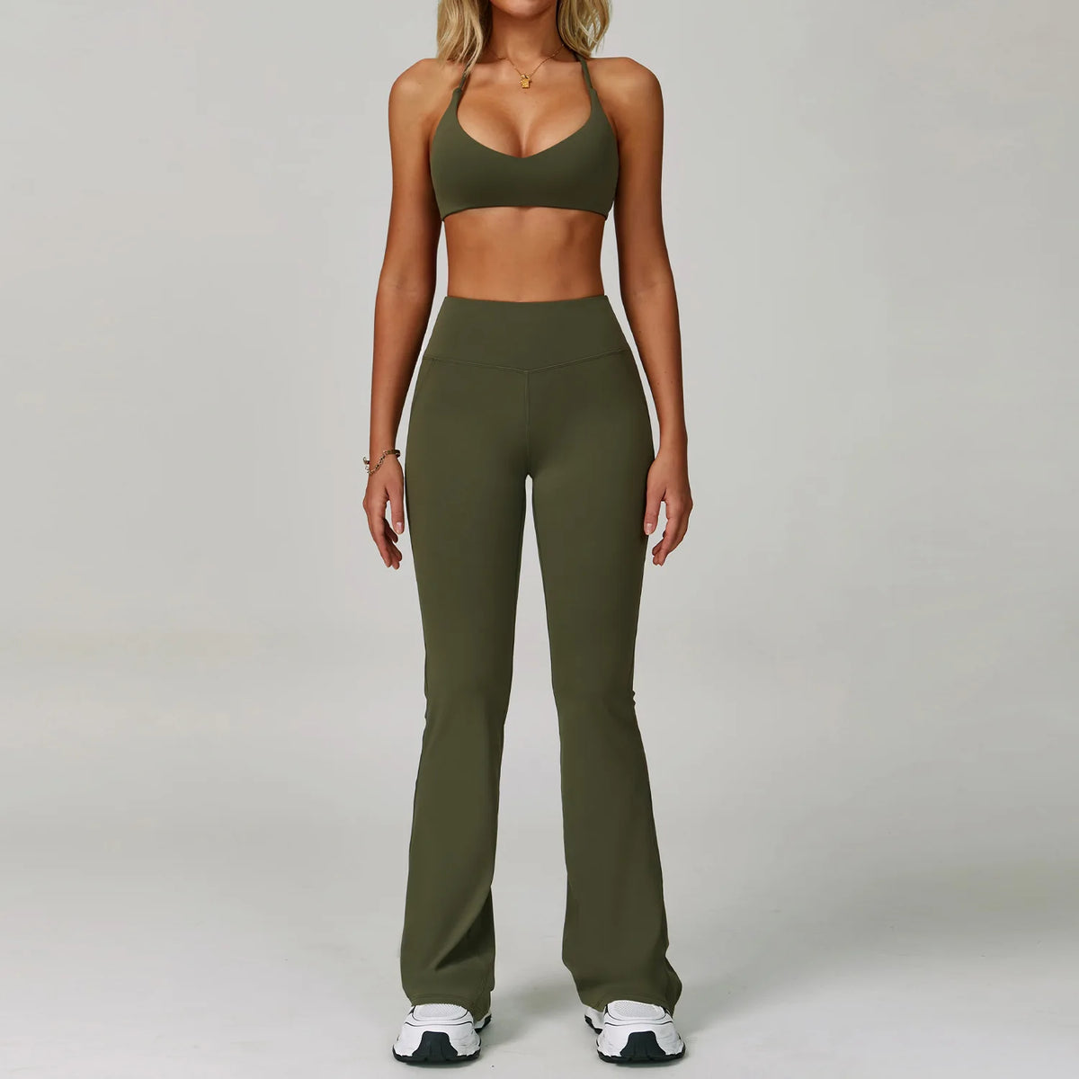 Conjunto de yoga de mujer, 2 piezas, top y leggings