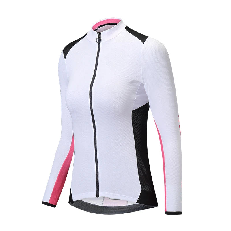 Maillot de ciclismo para mujer de manga larga, transpirable, ropa deportiva para bicicleta, equipación de ciclismo para equipos, chaquetas de ciclismo, ropa deportiva