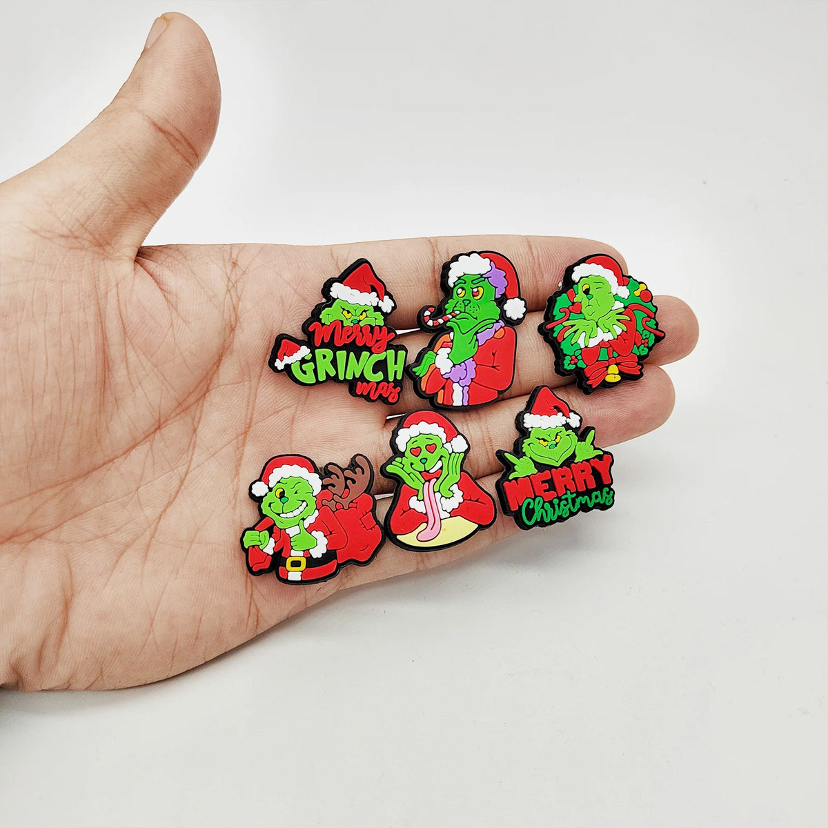 9-22 piezas de adornos navideños verdes de dibujos animados para zuecos, sandalias, zapatos de jardín, accesorios, hebillas, regalos para fiestas infantiles