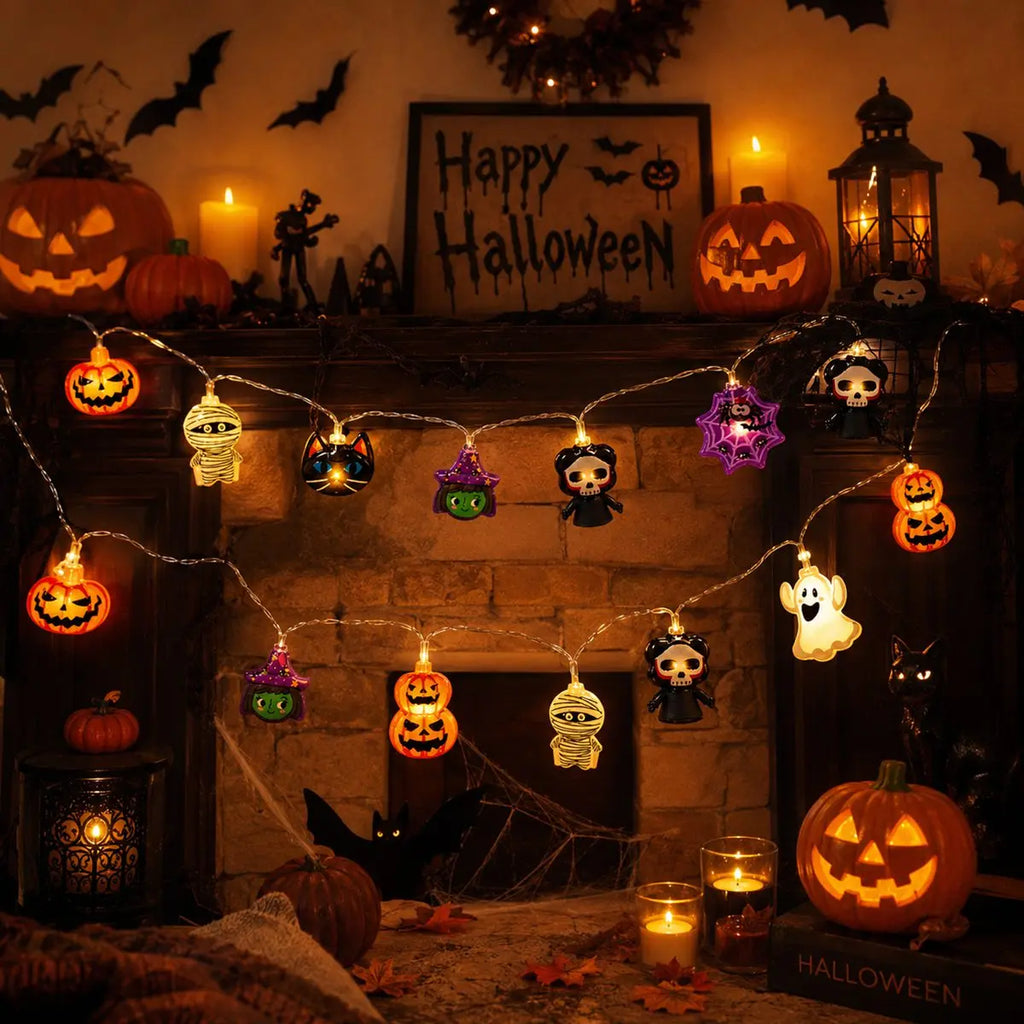 Catena di luci LED decorative per Halloween, 3 V