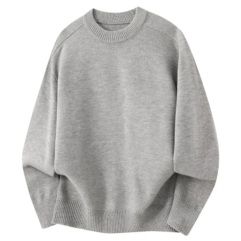Autumn Men's Sweater Long Sleeve Solid Color Casual O-neck Daily Knitted Pullovers Slim Fit Classic Simple Style Knitwear