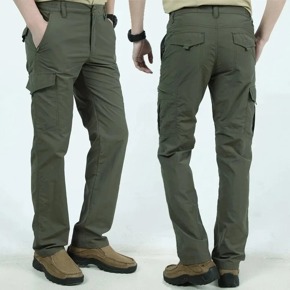 Men's Breathable Summer Casual Army Military Long Trousers Lightweight Tactical Pants Male Waterproof Quick Dry Cargo Pants