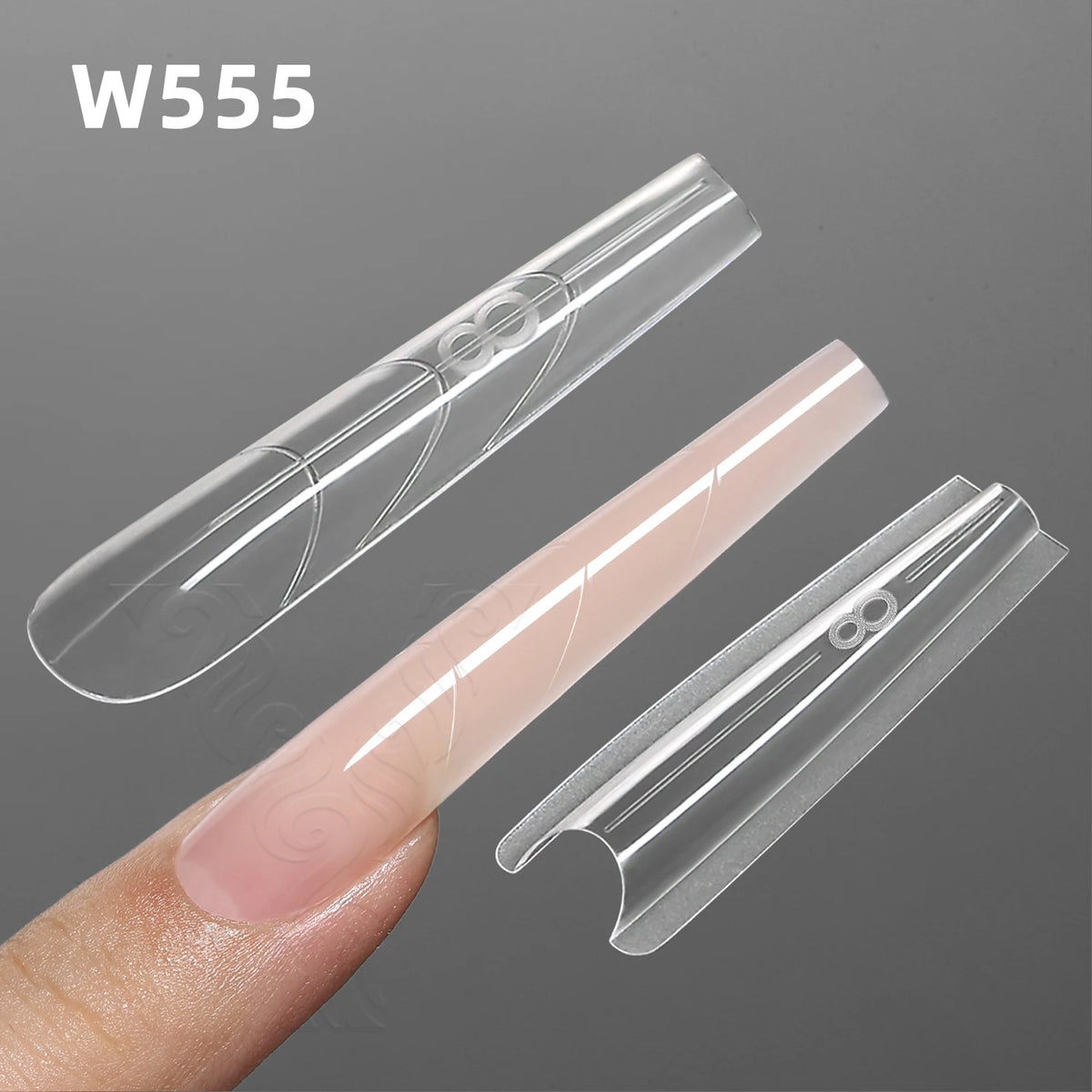 YOKEFELLOW & MR NAIL Sandwich-Nagelschablonen, 15 Größen, 240 Stück, ovale Dual-Form für die Modellage, keine Papierschablonen erforderlich, für einfache Nagelverlängerungen