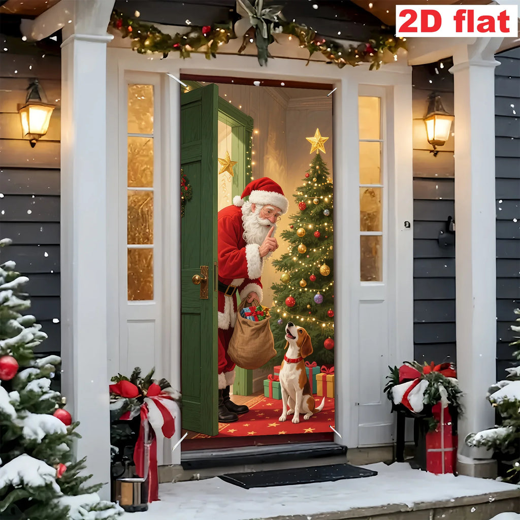 Christmas-themed decorative banners for the entrance area, featuring festive decorations for both indoor and outdoor use.