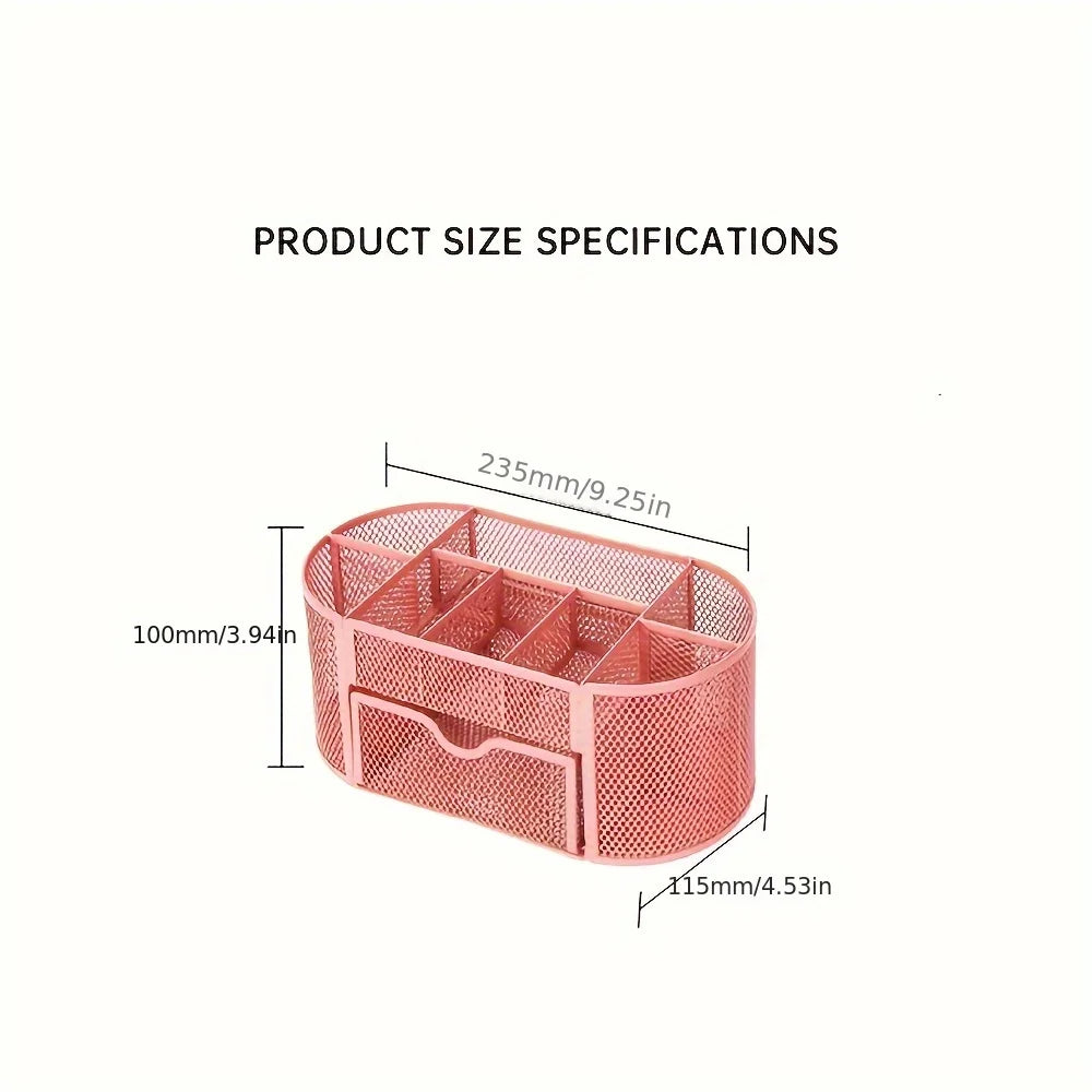 Round Mesh Metal Pen Holder