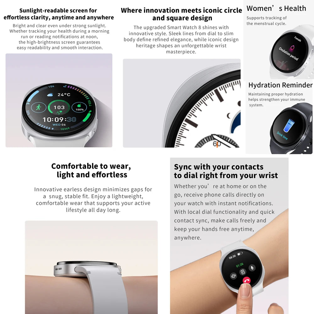 ChiBear smartwatch TFT da 1,29″ con chiamate Bluetooth
