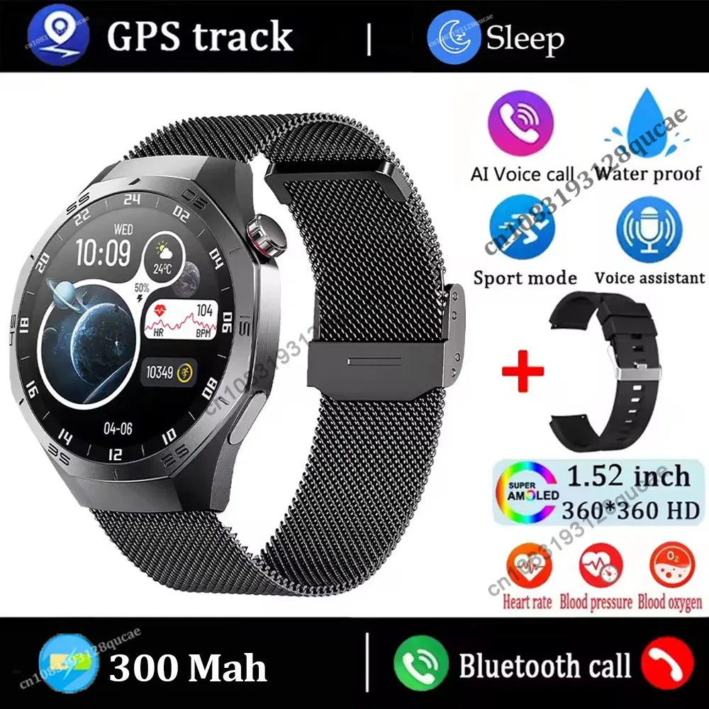 2026 Watch 5 Pro GPS Track Smart Watch Men 360*360 AMOLED Screen NFC BluetoothCall Waterproof Health Monitor Man Smartwatch Ht30