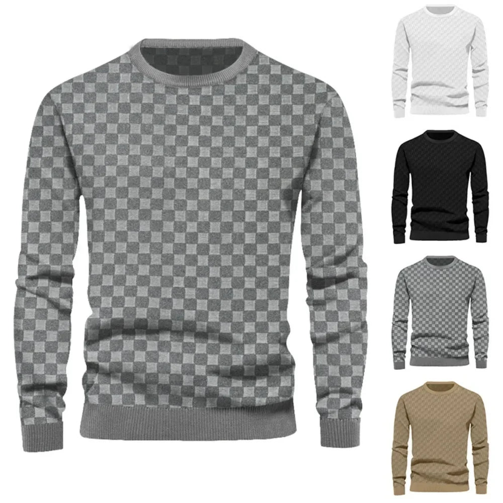 Men's Plaid Long Sleeve T-shirt Heavyweight Casual Fashion Bottoming Shirt Home Wear Streetwear Winter Tops Tees