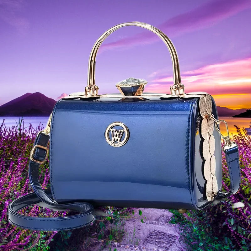 Fashionable Casual Women's Small Square Bag Shiny Single Shoulder Crossbody Bags Luxury Brand Designer Handbag Banquet Bag Women