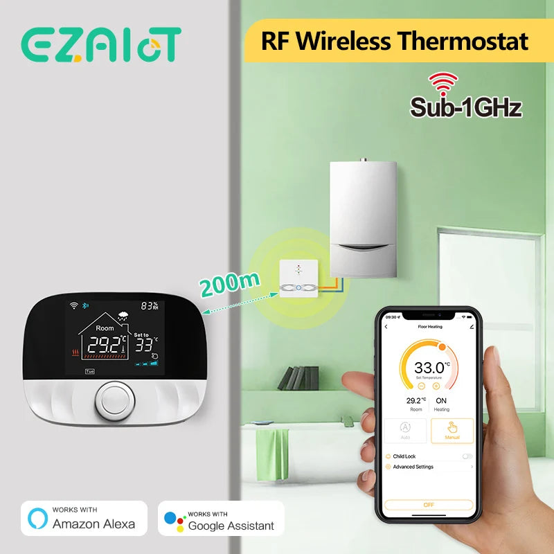 Termostato RF 433 MHz con varianti Wi-Fi