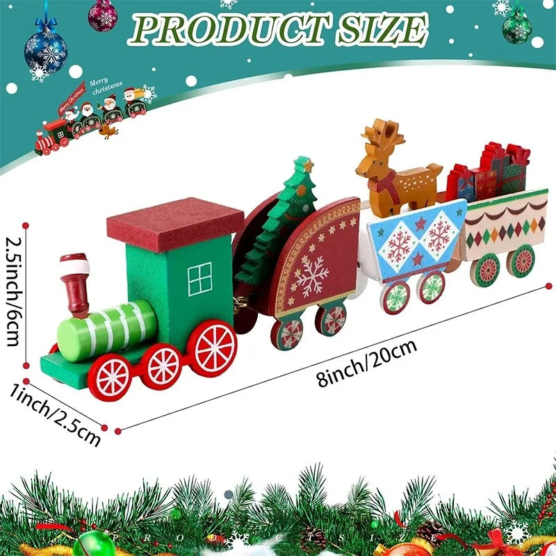 1Pcs Wooden Mini Train Christmas Decoration Reindeer Snowflake Decor for Home Decor Xmas Tree Hanging Navidad New Year 2026 Gift