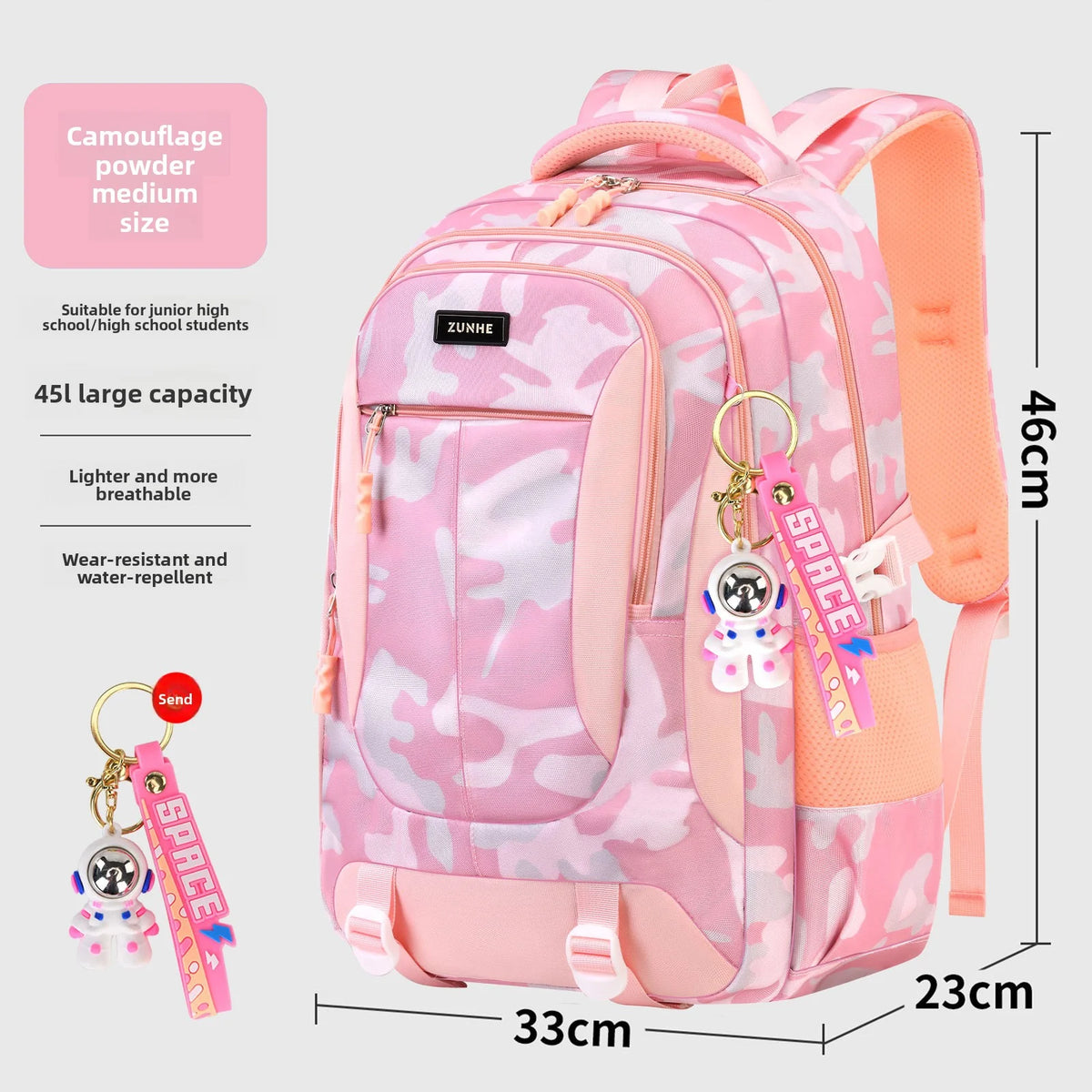 Astronaut pendant Orthopedic Men Laptops Backpack Teenages Camouflage Schoolbag Primary Waterproof Backpacks student School Bags
