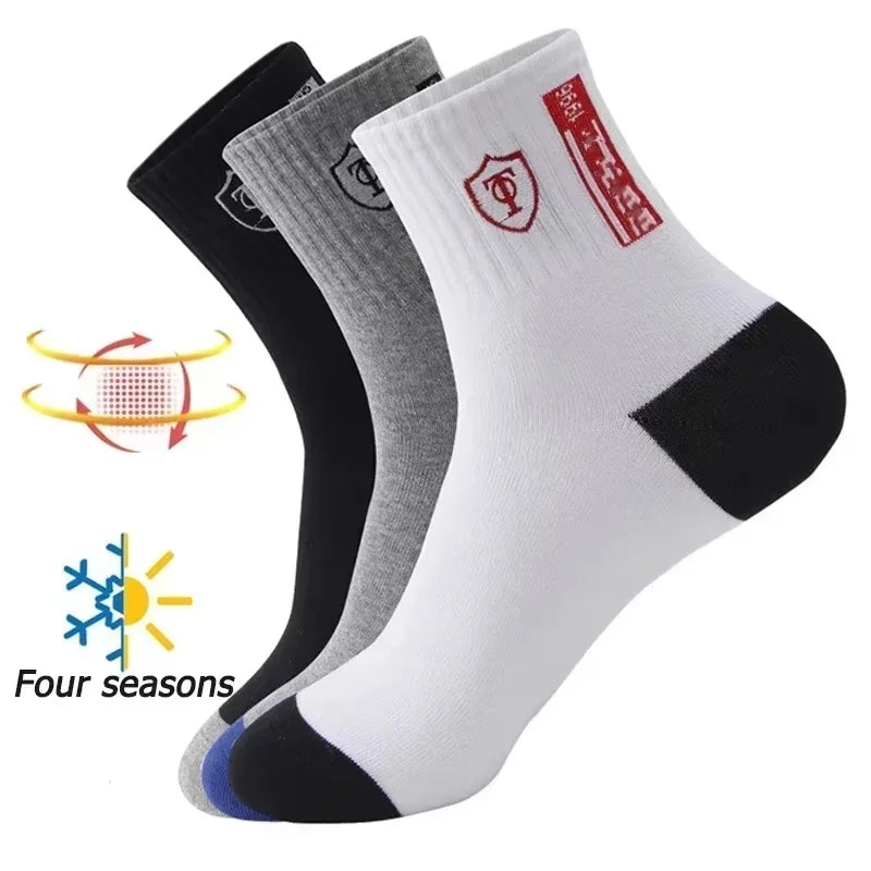 10 Paar atmungsaktive Sportsocken aus Baumwolle für Herren, Bambusfaser, für Herbst und Winter, schweißabsorbierend und geruchshemmend, Business-Socken