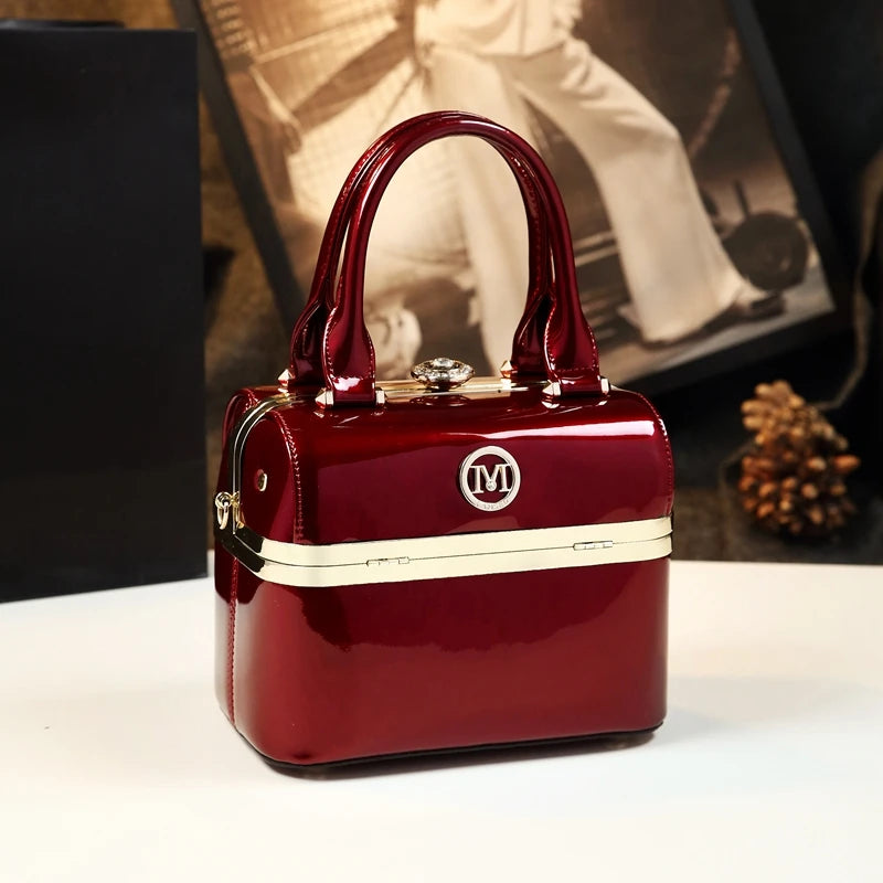 2025 New Genuine Leather Women's Handbags Luxury Fashion Small Square Box Portable Shoulder Messenger Bridal Wedding Bags