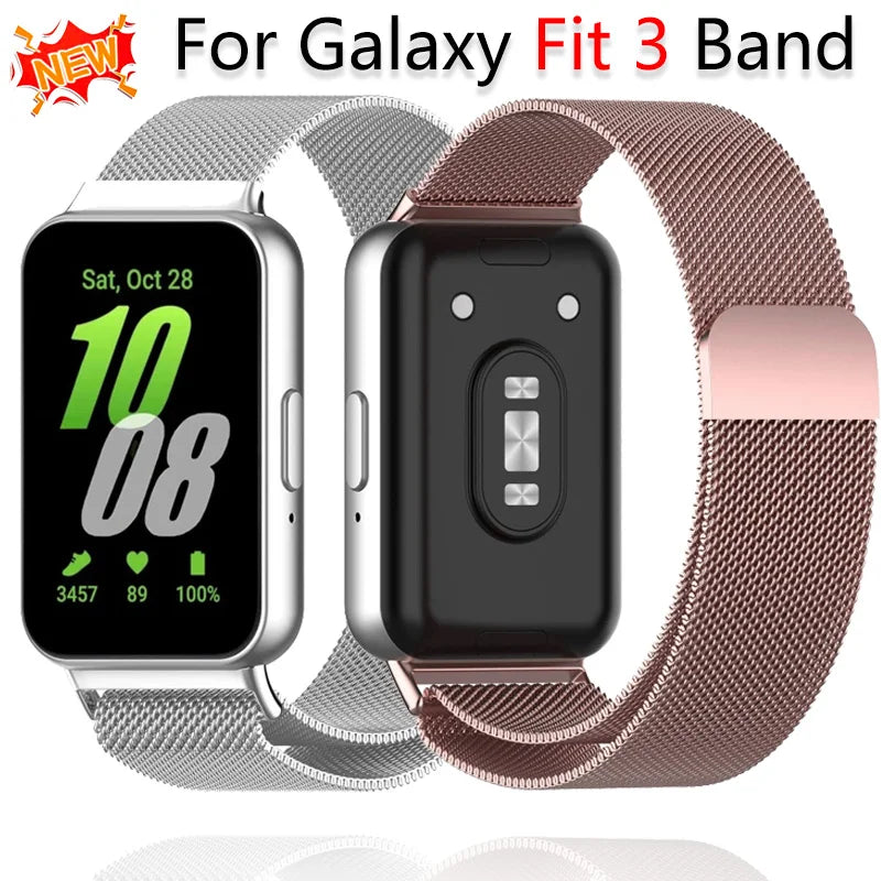 Milanese Strap for Samsung Galaxy Fit 3 Magnetic Stainless Steel Replacement Bracelet Wristband Galaxy Fit 3 Accessories Correa