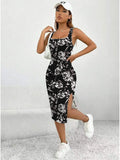 Women's sleeveless dress with square neckline