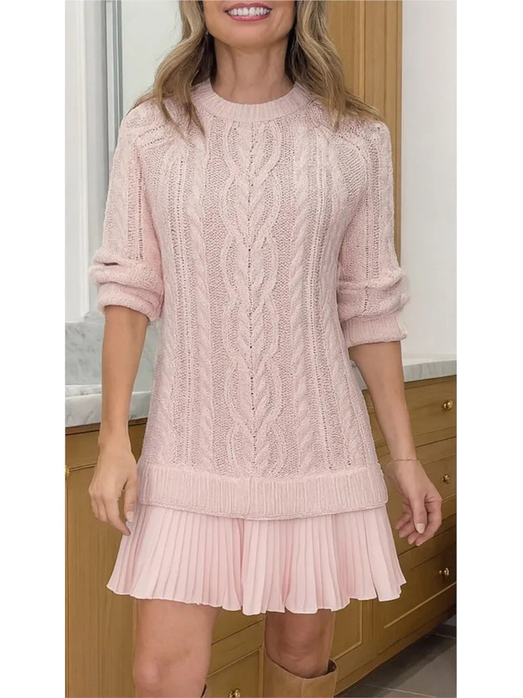 Abito da donna effetto due pezzi con maglia e gonna corta