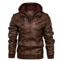 Autumn New Men's Leather Jackets Trendy Casual Motorcycle PU Jacket Streetwear Solid Color Windproof Biker Leather Coats