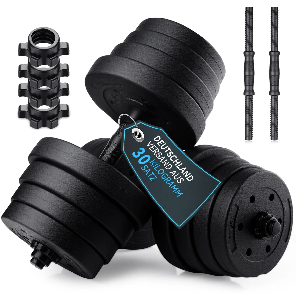 Adjustable 30 kg Dumbbell and Barbell Set for Home Training