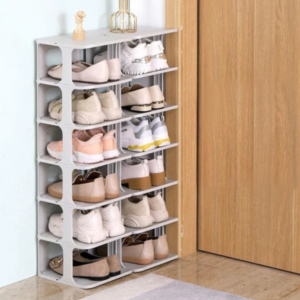 【Breeins】Étagère à chaussures empilable à 4/6 niveaux pour entrée, rangement de chaussures, étagère de décoration intérieure