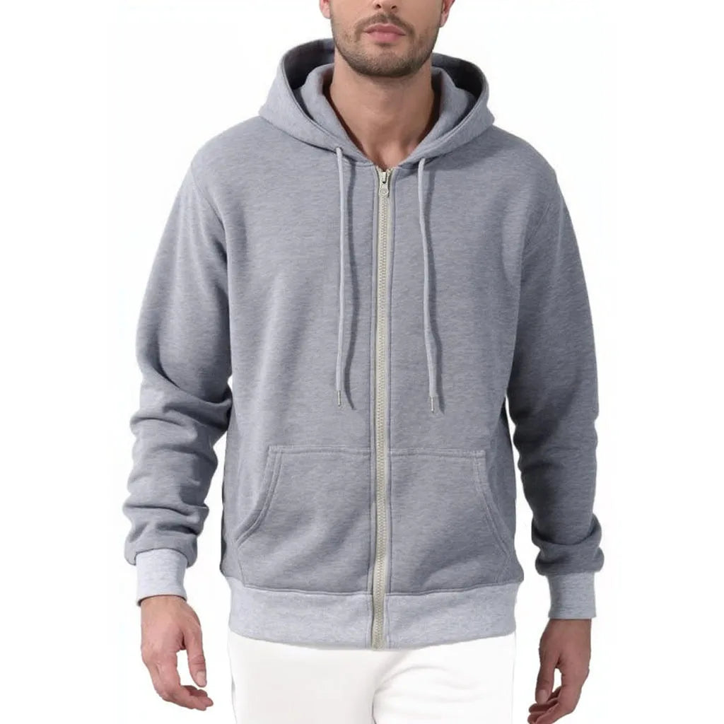 Autumn New Men's Hooded Sweatshirt Jacket Zipper Caidgan Solid Color Basic Simple Style Male Casual Streetwear Fashion Top