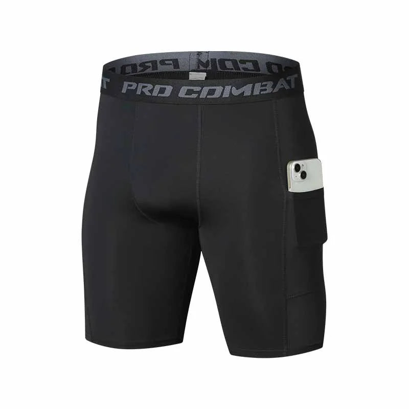 Men's tight sports shorts with pocket