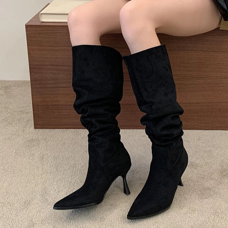 Stivali donna Liyke effetto suede con gambale morbido