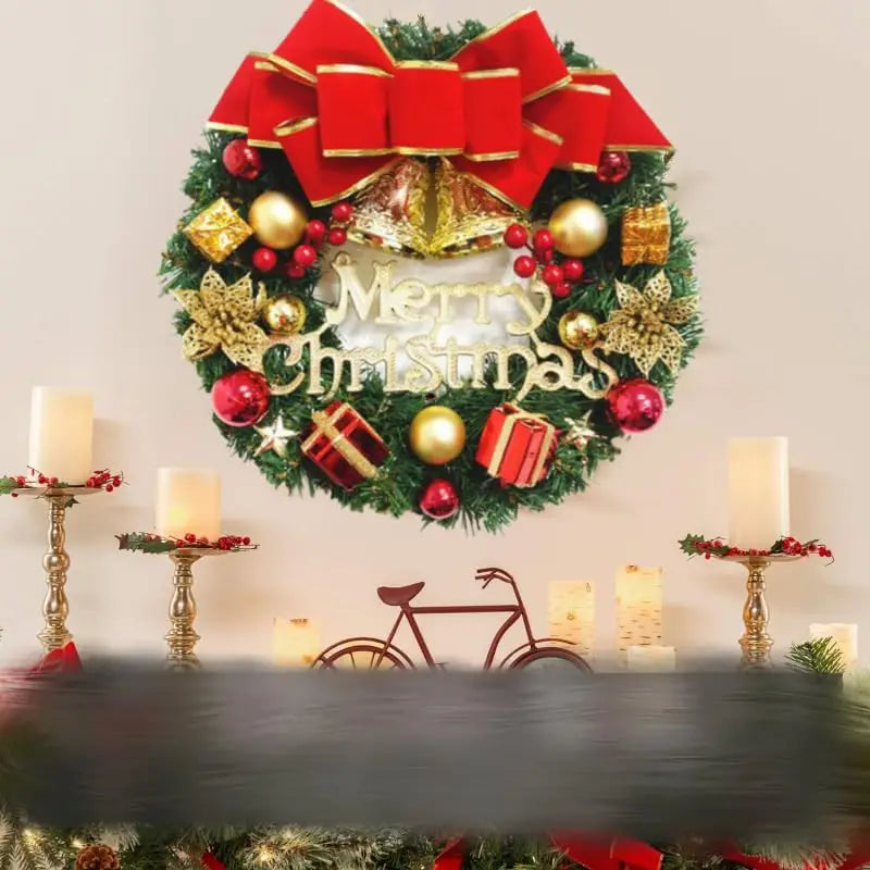 Weihnachtsdekoration, handgefertigter Weihnachtskranz zum Aufhängen an Tür oder Fenster, exquisite hochwertige Wohnaccessoires