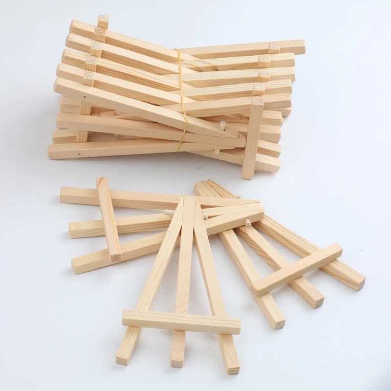 10Pieces Artist Easels Desk Wooden Tripod Painting Display Holder Photo Stand Art Supplies for Kid Student Art Painting