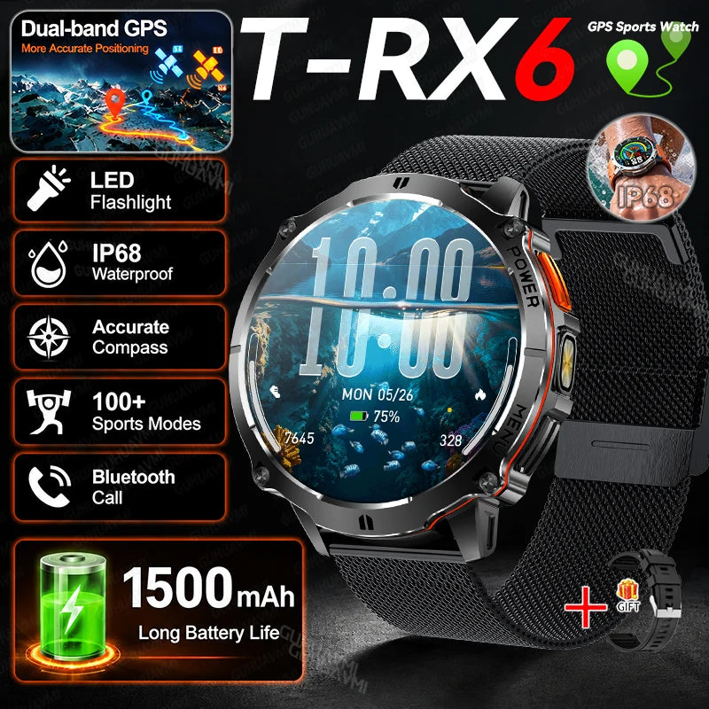 T-RX6 Ultra GPS Sports Smartwatch with Compass