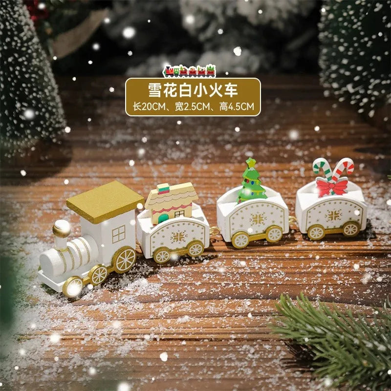 1Pcs Wooden Mini Train Christmas Decoration Reindeer Snowflake Decor for Home Decor Xmas Tree Hanging Navidad New Year 2026 Gift