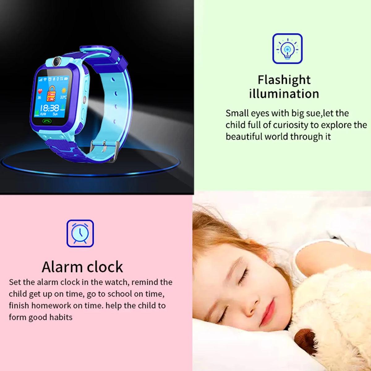 Lenovo Q12B SIM Children Smart Watch Kid Video Call SOS IP67 Waterproof Smartwatch Camera Monitor GPS Tracker Location for Girls