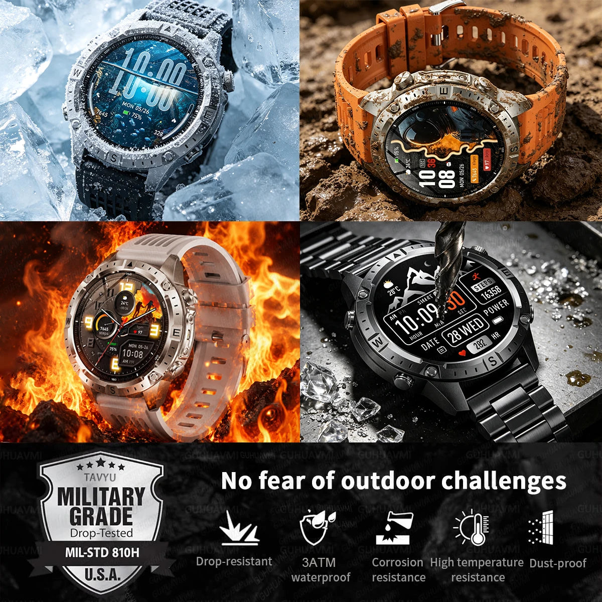 GPS Outdoor AMOLED Smartwatch with Offline Map Feature