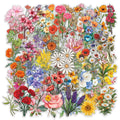 60 pegatinas de flores transparentes, pegatinas de grafiti, pegatinas estéticas para diario DIY, funda de teléfono, álbum de recortes hecho a mano