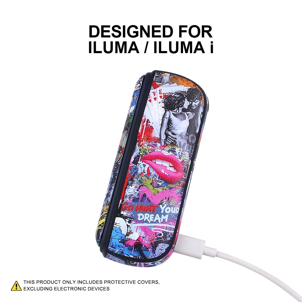 Custodia protettiva in similpelle per ILUMA, fantasia decorativa