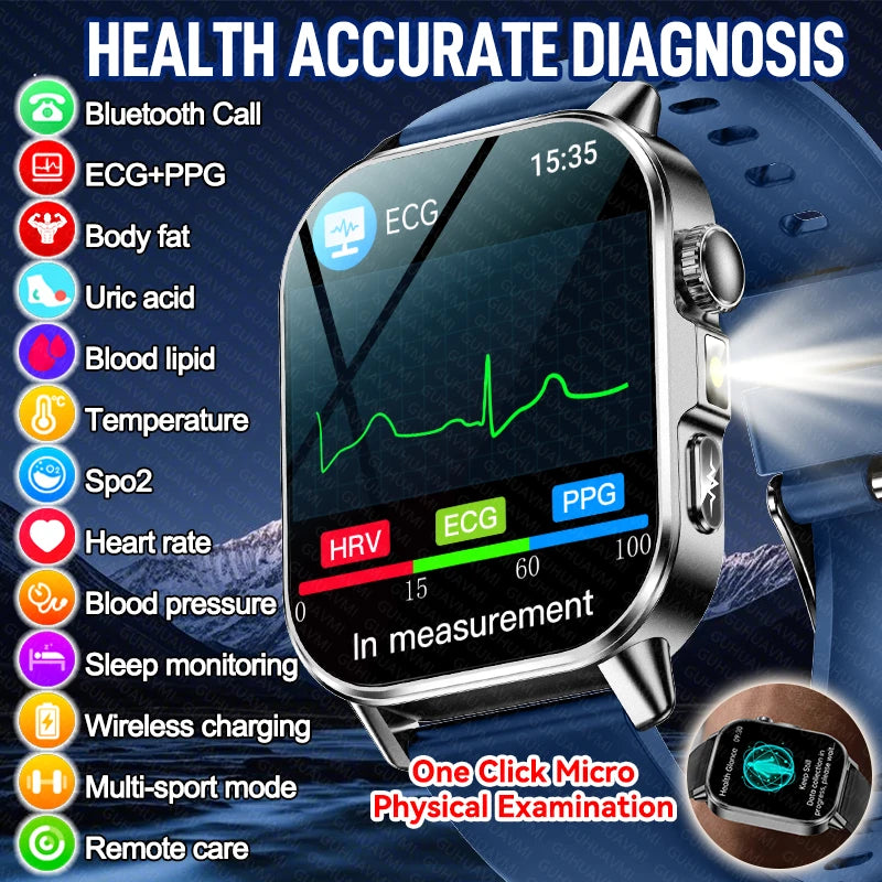 Smartwatch AMOLED quadrato con chiamate Bluetooth e notifiche