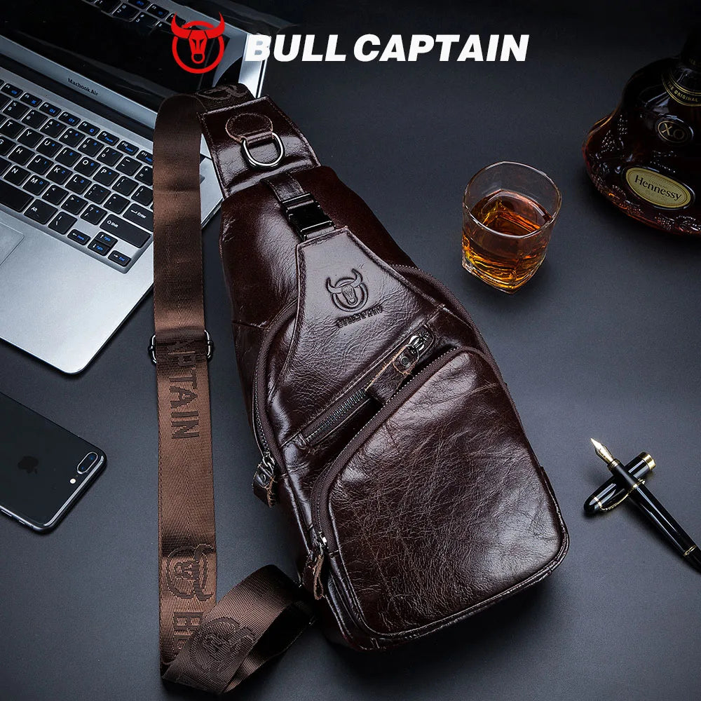 BULLCAPTAIN XB105 Genuine Leather Chest Bag