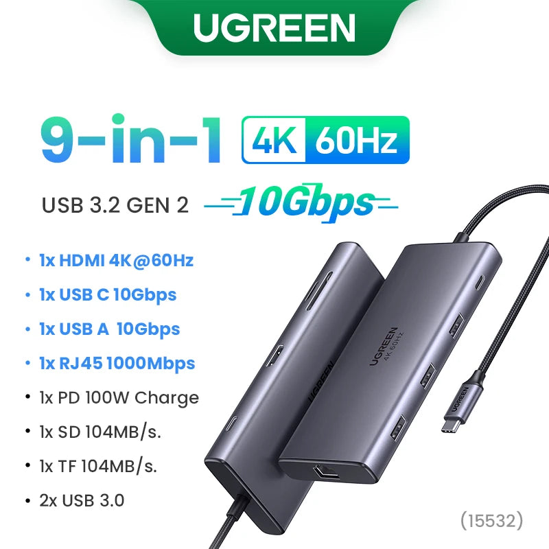 Hub USB-C UGREEN CM195 con HDMI e lettore di schede