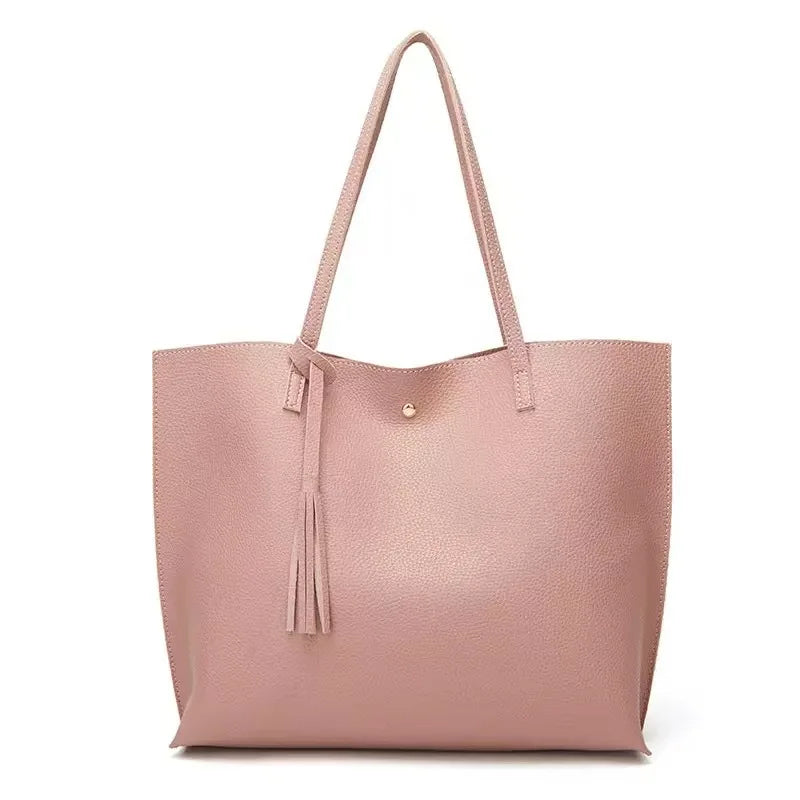 Big Black Shoulder Bags for Women Large Hobo Shopper Bag Solid Color Quality Soft Leather Crossbody Handbag Lady Travel Tote Bag