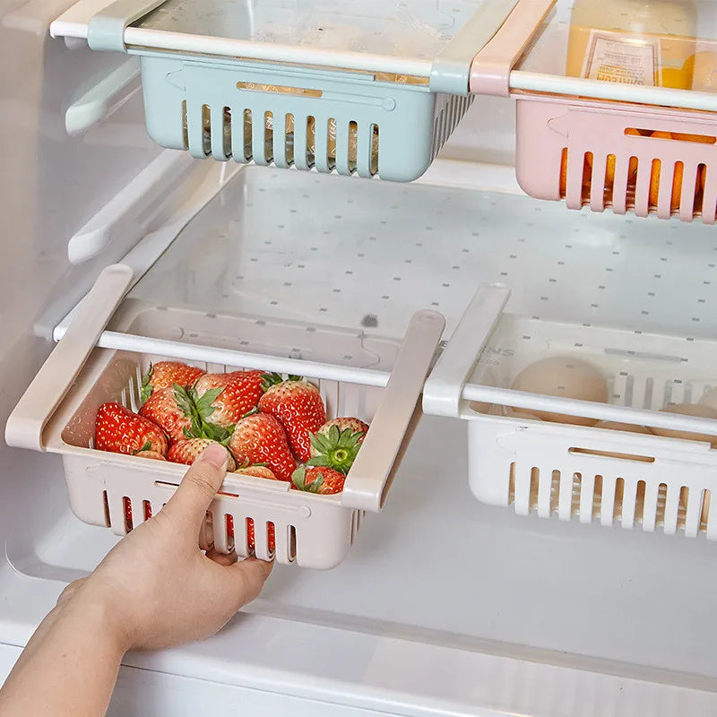 Kitchen Hanging Organizer Refrigerator Egg Fruit Storage Box Drawer Baskets Kitchen Accessories Fridge Organizer Shelf