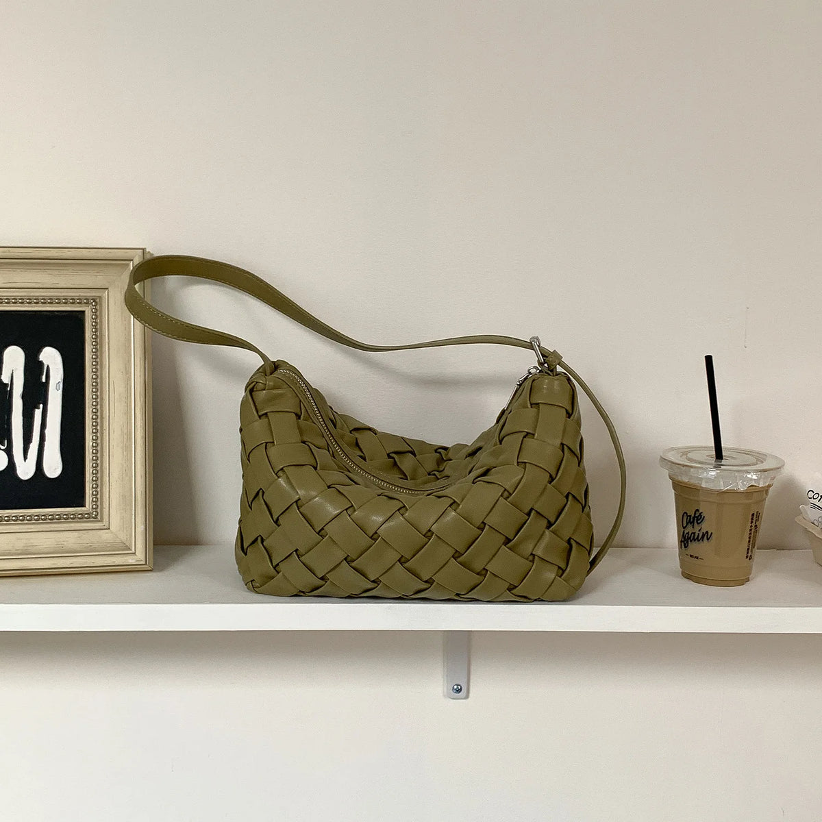 PU Soft Handmade Weave Underarm Bags For Women Luxury Designer Handbag And Purse 2026 New In Fashion Simple Commuting Shoulder