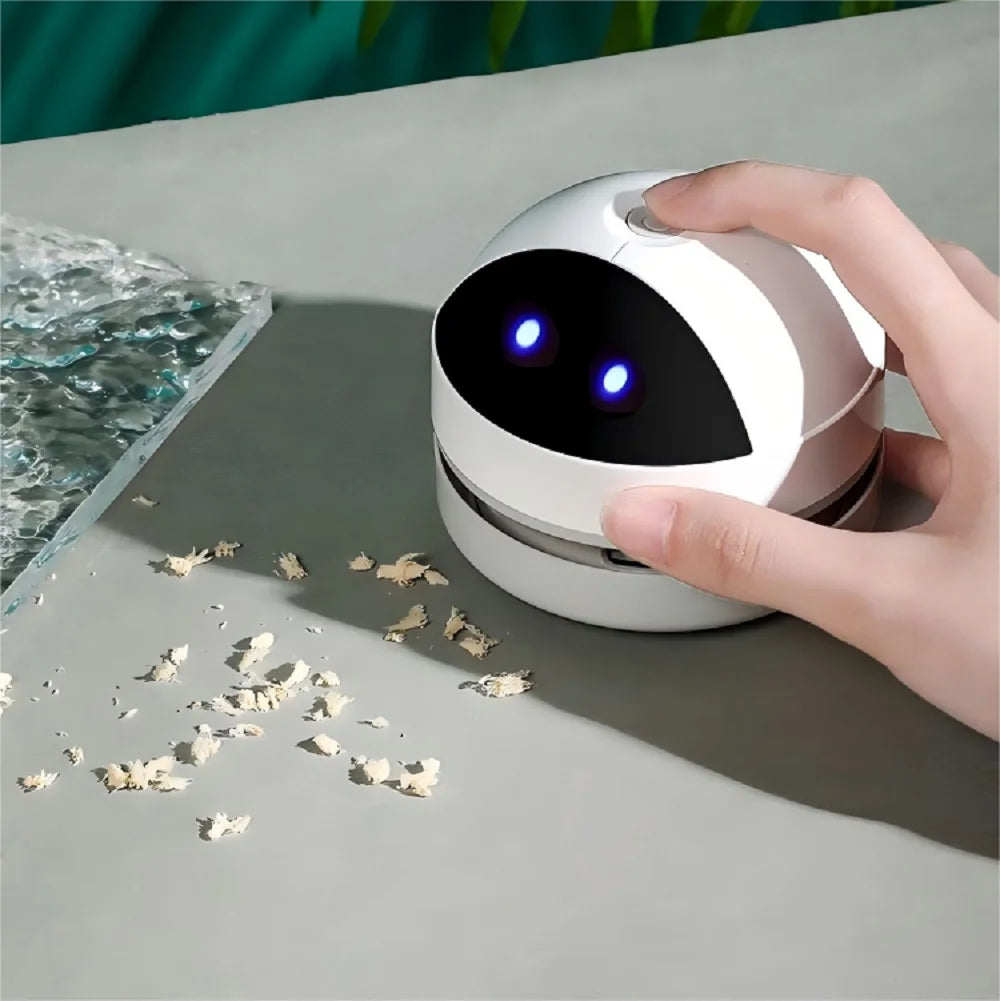 Aspiradora de escritorio con cepillo limpiador y carga USB para el hogar y la oficina, barredora de mesas y limpiador de escritorio compacto