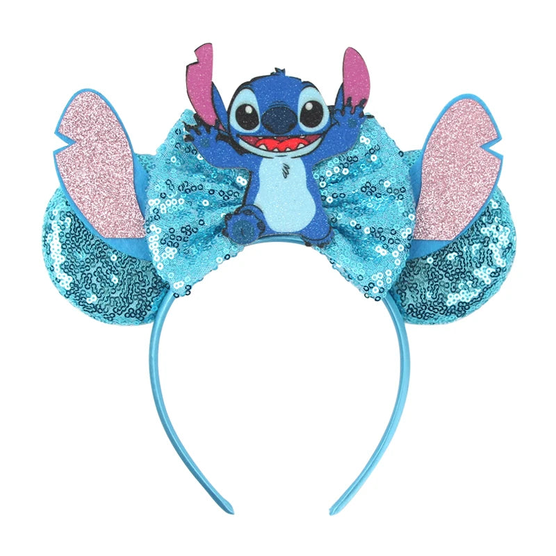 2026 New Style Sequin Ear Headband Sequin Bows Girl Adult Kids Halloween Party Cosplay Hair Accessories Princess Hairband