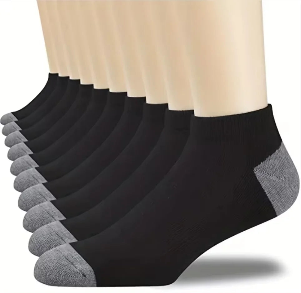 10 Paar atmungsaktive Sportsocken aus Baumwolle für Herren, Bambusfaser, für Herbst und Winter, schweißabsorbierend und geruchshemmend, Business-Socken