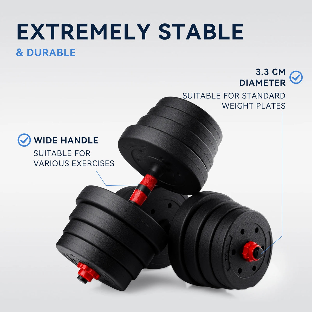 Adjustable 30 kg Dumbbell and Barbell Set for Home Training