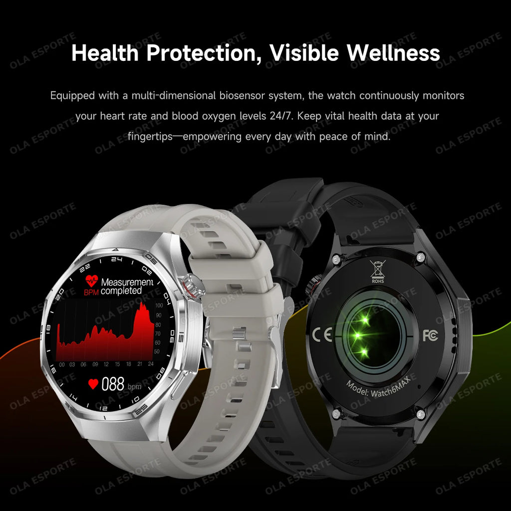 New Smartwatch 1.52'' AMOLED Display Health Monitoring GPS Motion Tracker Waterproof Sports Modes Voice Calling Smart Watch H10