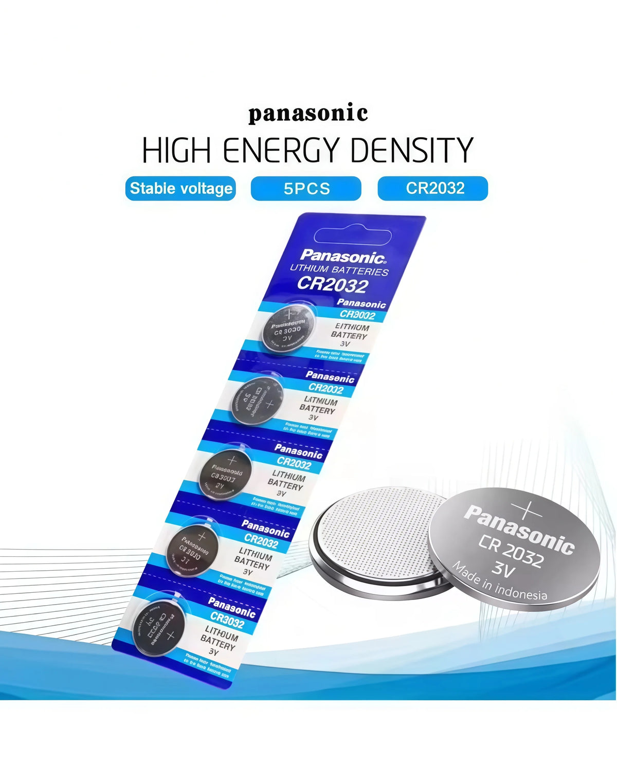 25 Stück Panasonic CR2032-Batterien mit langer Haltbarkeit, 3-V-Lithium-Knopfzelle für Fernbedienung, Schlüssel, Waage und Motherboard