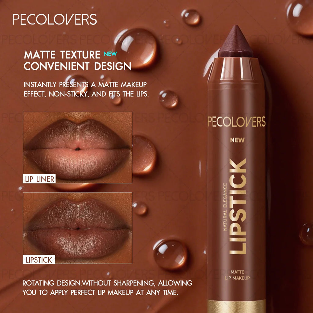 6-teiliges Set wasserfester matter Lippenkonturenstift – Lippenkonturenstift, der nicht am Becher haftet, langanhaltendes mattes Finish, für alle Hauttypen, Make-up-Kunst, matter Lippenstift