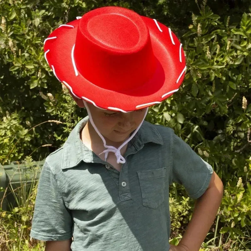 Brown Red Cowboy Western Hats and Bandanas for Kids Costume Hat Accessories for Toddler Child Theme Birthday Party Halloween